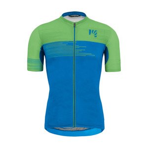 Cyklistický dres s krátkym rukávom - GREEN FIRE - zelená/modrá XL