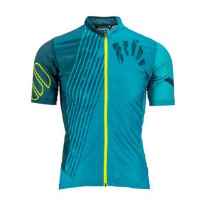 Cyklistický dres s krátkym rukávom - GREEN FIRE - tyrkysová L