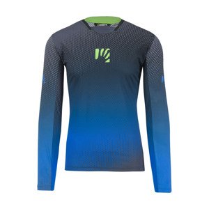 Cyklistický dres s dlhým rukávom letný - VAL DI DENTRO - šedá/modrá XL