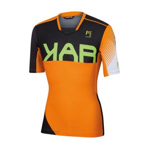 Cyklistický dres s krátkym rukávom - VERVE - oranžová/čierna