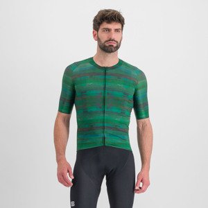 SPORTFUL Cyklistický dres s krátkym rukávom - GLITCH BOMBER - zelená XL