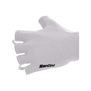 SANTINI Cyklistické rukavice krátkoprsté - 3D - biela M