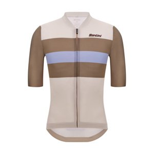 SANTINI Cyklistický dres s krátkym rukávom - BENGAL - béžová/hnedá/svetlo modrá S