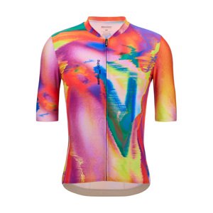 SANTINI Cyklistický dres s krátkym rukávom - UNICO - červená/žltá/oranžová XS