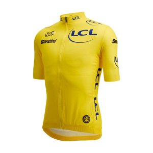 SANTINI Cyklistický dres s krátkym rukávom - FAN TDF LEADER - žltá S