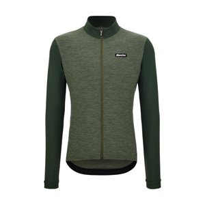 SANTINI Cyklistický dres s dlhým rukávom zimný - PURE - zelená 4XL