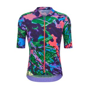 SANTINI Cyklistický dres s krátkym rukávom - REDUX LOUD - zelená/fialová/ružová 2XL