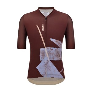 SANTINI Cyklistický dres s krátkym rukávom - NOTE - hnedá/svetlo modrá 4XL