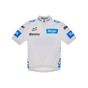 SANTINI Cyklistický dres s krátkym rukávom - TDF BEST YOUNG RIDER - biela 9Y