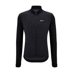 SANTINI Cyklistický dres s dlhým rukávom zimný - PURE - čierna S