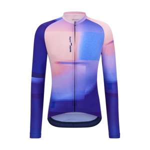 SANTINI Cyklistický dres s dlhým rukávom letný - LUCE - modrá 2XL