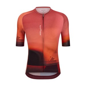 SANTINI Cyklistický dres s krátkym rukávom - LUCE - červená/hnedá S