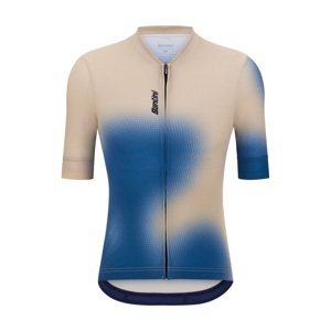 SANTINI Cyklistický dres s krátkym rukávom - SPOT - béžová/modrá 4XL