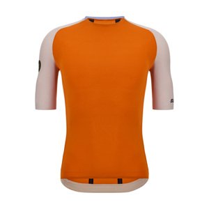 SANTINI Cyklistický dres s krátkym rukávom - PELLE - oranžová M