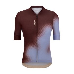 SANTINI Cyklistický dres s krátkym rukávom - SPOT - hnedá/modrá 4XL