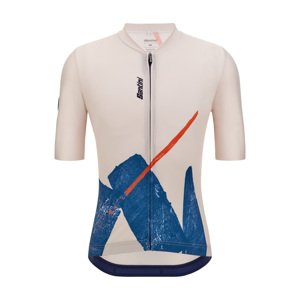 SANTINI Cyklistický dres s krátkym rukávom - NOTE - biela/modrá S