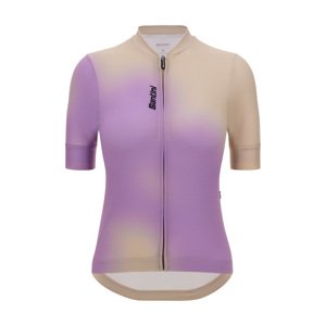 SANTINI Cyklistický dres s krátkym rukávom - SPOT - béžová/fialová 3XL