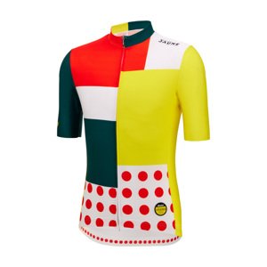 SANTINI Cyklistický dres s krátkym rukávom - TDF FAN COMBO - biela/červená/žltá/zelená 2XS