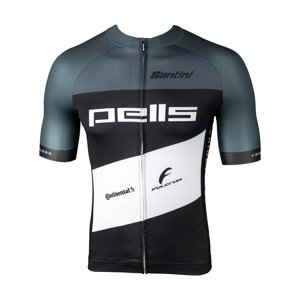 SANTINI Cyklistický dres s krátkym rukávom - TONO PELLS - čierna/šedá