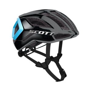 SCOTT Cyklistická prilba - CENTRIC PLUS - čierna/svetlo modrá (51–55 cm)