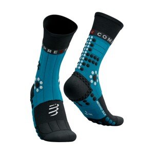 COMPRESSPORT Cyklistické ponožky klasické - PRO RACING WINTER TRAIL - svetlo modrá/modrá