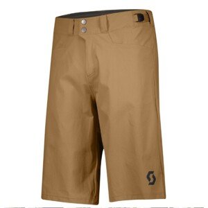 SCOTT Cyklistické nohavice krátke bez trakov - TRAIL FLOW W/PAD - hnedá 3XL