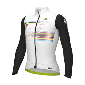 ALÉ Cyklistický dres s dlhým rukávom zimný - LOGO PR-S - biela 2XL