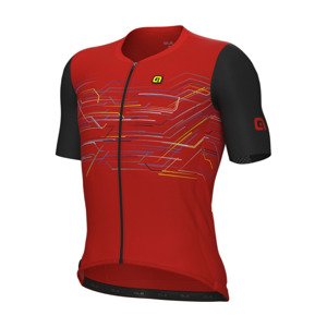 ALÉ Cyklistický dres s krátkym rukávom - PR-E MEGABYTE - červená/čierna L