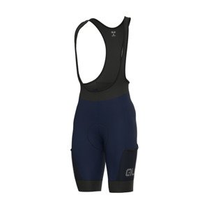 ALÉ Cyklistické nohavice krátke s trakmi - GRAVEL STONES CARGO - modrá 4XL