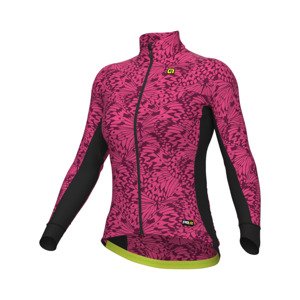 ALÉ Cyklistický dres s dlhým rukávom zimný - PAPILLON PR-R - ružová 5XL