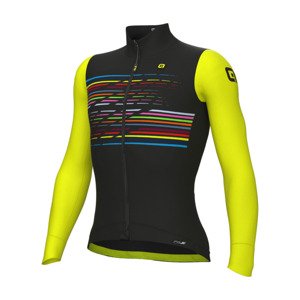 ALÉ Cyklistický dres s dlhým rukávom zimný - LOGO PR-S - čierna/žltá XL