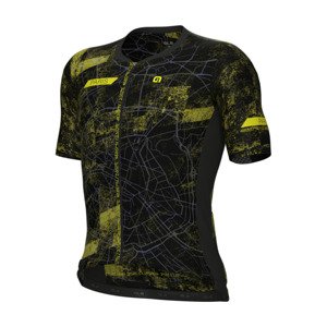 ALÉ Cyklistický dres s krátkym rukávom - PR-E TOWN - čierna/žltá 4XL