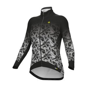 ALÉ Cyklistická zateplená bunda - PYRAMID PR-R - biela/čierna 2XL