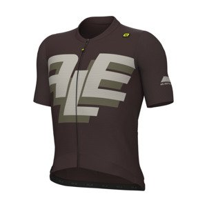 ALÉ Cyklistický dres s krátkym rukávom - PR-E SAUVAGE - hnedá 2XL