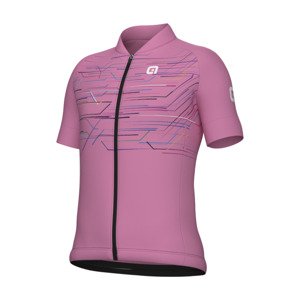 ALÉ Cyklistický dres s krátkym rukávom - KID MEGABYTE - ružová