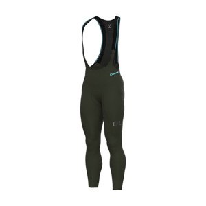 ALÉ Cyklistické nohavice dlhé s trakmi - K-TOUR KLIMATIK - zelená 4XL
