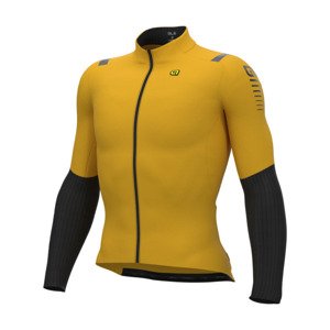ALÉ Cyklistický dres s dlhým rukávom zimný - WARM RACE 2.0 R-EV1 - žltá 4XL
