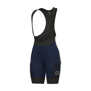 ALÉ Cyklistické nohavice krátke s trakmi - OFF ROAD - GRAVEL STONES CARGO - modrá 2XS
