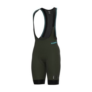 ALÉ Cyklistické nohavice krátke s trakmi - K-TOUR KLIMATIK - zelená 3XL