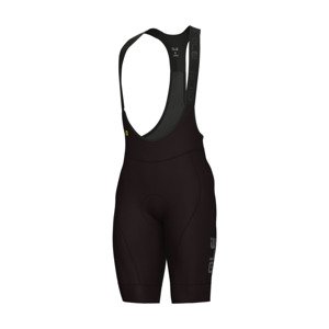 ALÉ Cyklistické nohavice krátke s trakmi - PR-E MAGIC - hnedá 4XL
