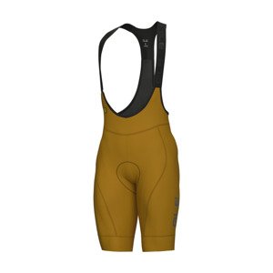 ALÉ Cyklistické nohavice krátke s trakmi - PR-E MAGIC - žltá 4XL