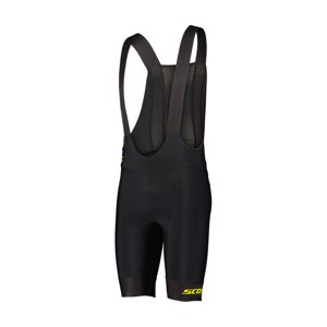 SCOTT Cyklistické nohavice krátke s trakmi - RC PRO +++ - čierna/žltá XL