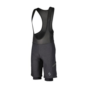 SCOTT Cyklistické nohavice krátke s trakmi - GRAVEL HYBRID +++ - čierna/šedá 2XL