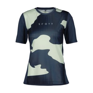 SCOTT Cyklistický dres s krátkym rukávom - TRAIL VERTIC SS W - modrá/zelená L