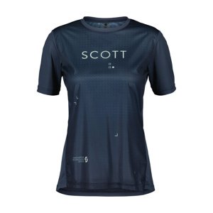 SCOTT Cyklistický dres s krátkym rukávom - TRAIL FLOW SS W - modrá/zelená L
