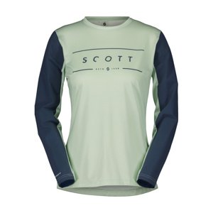 SCOTT Cyklistický dres s dlhým rukávom letný - TRAIL VERTIC LS W - zelená/modrá L