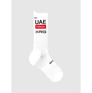 PISSEI Cyklistické ponožky klasické - UAE TEAM EMIRATES 2025 - biela L-XL