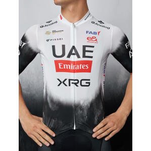 PISSEI Cyklistický dres s krátkym rukávom - UAE TEAM EMIRATES 2025 REPLICA - biela/čierna L