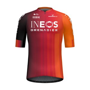GOBIK Cyklistický dres s krátkym rukávom - ODYSSEY INEOS GRENADIERS 2025 - oranžová/červená L