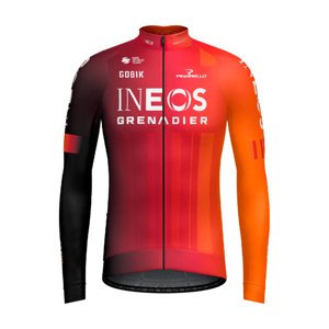 GOBIK Cyklistický dres s dlhým rukávom zimný - HYDER INEOS GRENADIERS 2025 - oranžová/červená 2XL